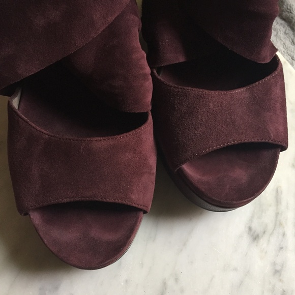 Eileen Fisher Draw Draped Suede Wedge - Picture 7 of 8